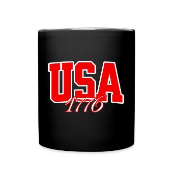 American USA Freedom Justice Fighter Abe 1776 - Tasse einfarbig - Schwarz - Vorne