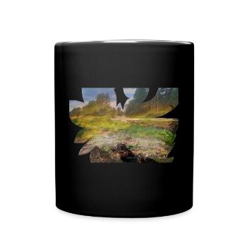 Ein Fluss-Delta brennt in Farben - Tasse einfarbig - Schwarz - Vorne