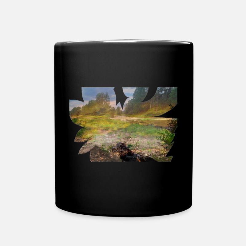 Dog Yanuk's Dreams are a coloured river - Full Colour Mug - black