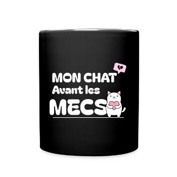 Mon chat avant les mecs. - Mug uni - noir - Devant