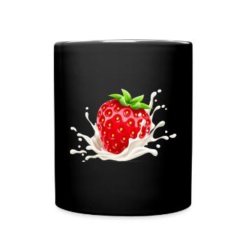 fraise, envie de fraise, fraisier - Mug uni - noir - Devant