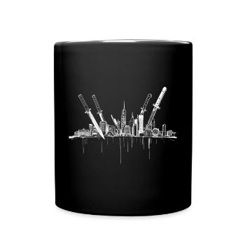 Messer Stadt - Tasse einfarbig - Schwarz - Vorne