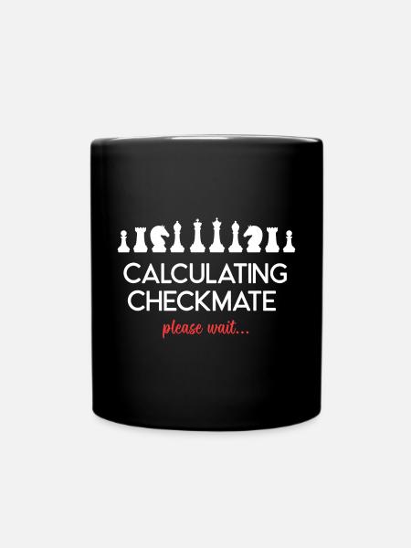 Échecs - Calcul de l’échec et mat, veuillez patienter... - Mug uni - noir