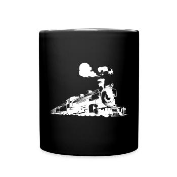 Dampflokomotive - Tasse einfarbig - Schwarz - Vorne