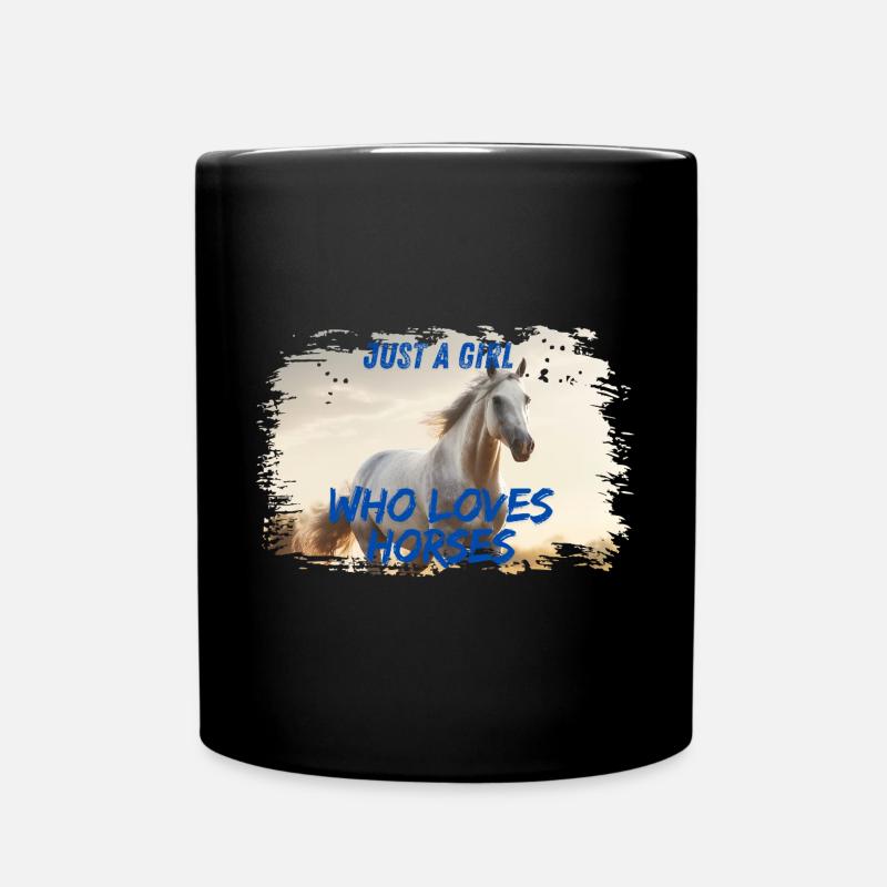 Liebe zu Pferden - Tasse einfarbig - Schwarz