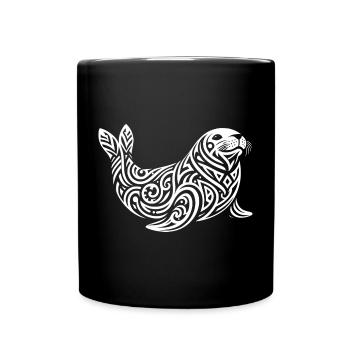Phoque Tribal - Mug uni - noir - Devant