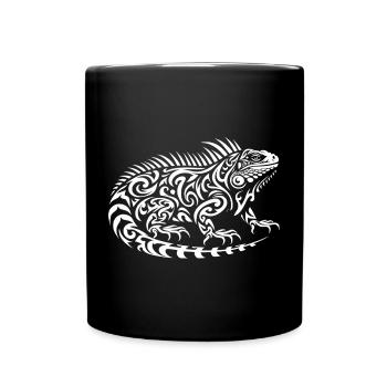 Iguane tribal - Mug uni - noir - Devant