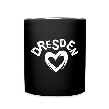 Berlin Liebe - Symbolherz für Dresdner - Tasse einfarbig - Schwarz - Vorne