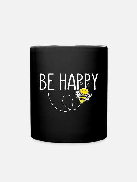 Be Happy Déclaration d’abeille Happy - Mug uni - noir