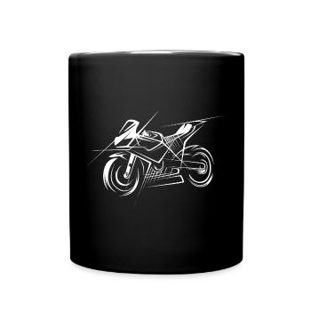Superbike Skizze - Racing und Motorräder - Tasse einfarbig - Schwarz - Vorne