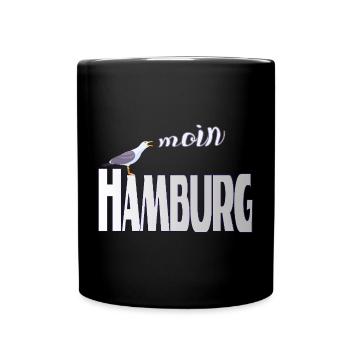 Hamburg Möwe & Moin Design - Tasse einfarbig - Schwarz - Vorne