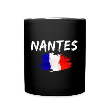 Nantes Frankreich Flagge Stadt Nantes - Tasse einfarbig - Schwarz - Vorne