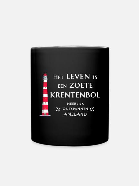 Ameland, Niederlande Leuchtturm Handzeichnung - Tasse einfarbig - Schwarz
