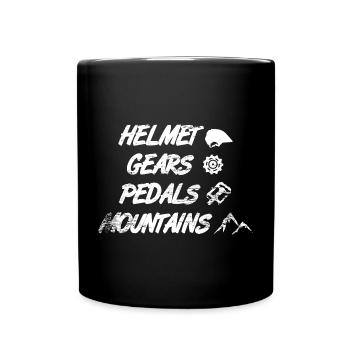 Helmet Gears Pedals Mountains - Full Colour Mug - black - Front