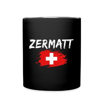 Zermatt Suisse Drapeau - Mug uni - noir - Devant