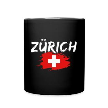 Zurich Switzerland Flag - Full Colour Mug - black - Front