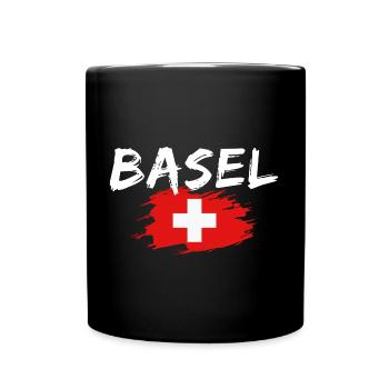Basel Switzerland Flag - Full Colour Mug - black - Front