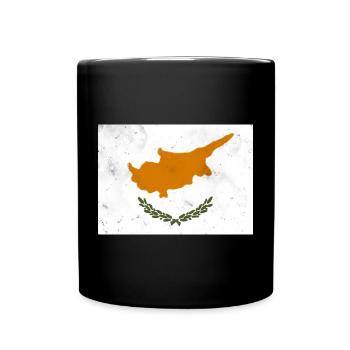 Flag of Cyprus - Full Colour Mug - black - Front
