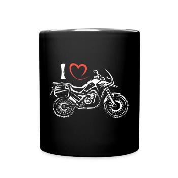 I love Enduro - Travel Bikers and Motorbike Fans - Full Colour Mug - black - Front