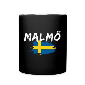 Malmö Flag Sweden - Full Colour Mug - black - Front