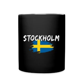 Stockholm Drapeau Suède - Mug uni - noir - Devant