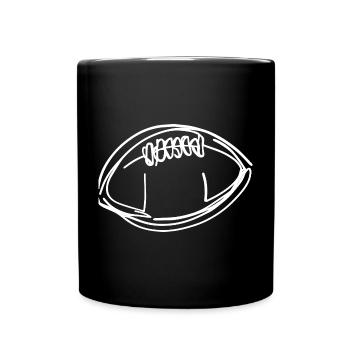American Football Ball Sketch - Full Colour Mug - black - Front