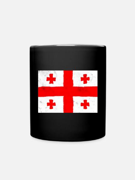 Flag of Georgia – Cross and Tradition - Full Colour Mug - black