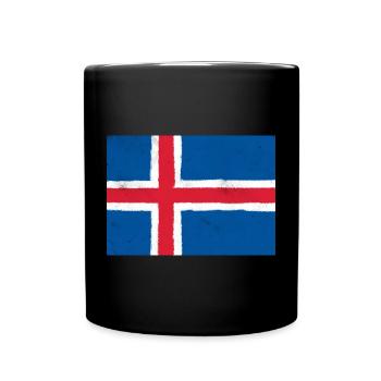 Drapeau de l’Islande - Mug uni - noir - Devant