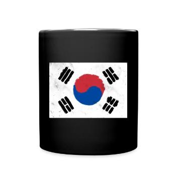 Flagge von Südkorea - Tasse einfarbig - Schwarz - Vorne