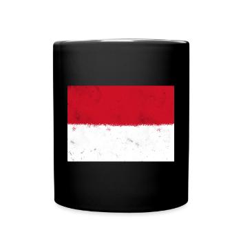 Drapeau de Monaco - Mug uni - noir - Devant
