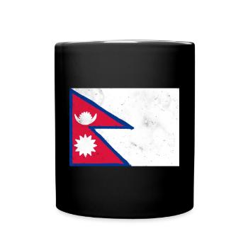 Flag of Nepal - Full Colour Mug - black - Front
