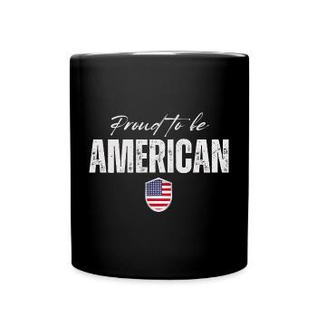 Proud American, I Love America - Full Colour Mug - black - Front