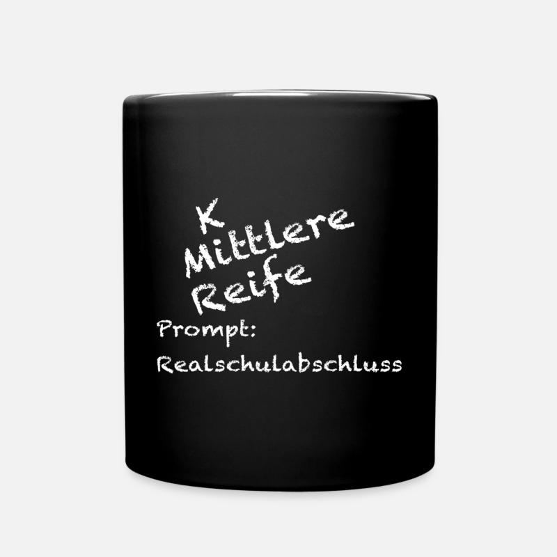 Realschule Abschluss Shirt Mittlere Reife KI - Tasse einfarbig - Schwarz