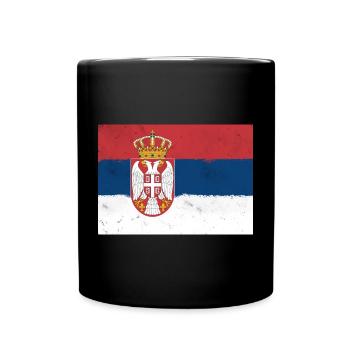 Drapeau de la Serbie - Mug uni - noir - Devant