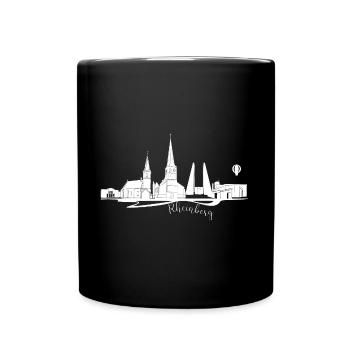 Rheinberg City Silhouette design - Full Colour Mug - black - Front