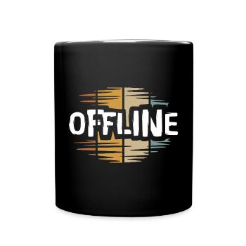 vintage offline Schriftzug - retro digital detox - Tasse einfarbig - Schwarz - Vorne