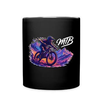 MTB Mountain Biking Mountain Biker Hobby Gift - Full Colour Mug - black - Front
