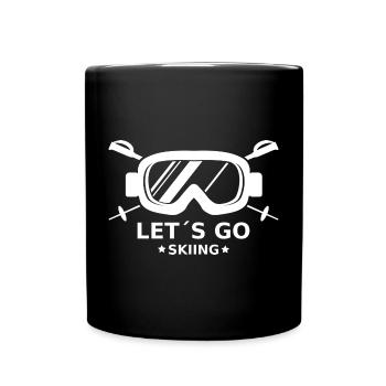 Citation de « Allons skier » pour les passionnés de sports d’hiver - Mug uni - noir - Devant
