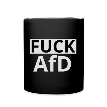 fck AfD - Tasse einfarbig - Schwarz - Vorne
