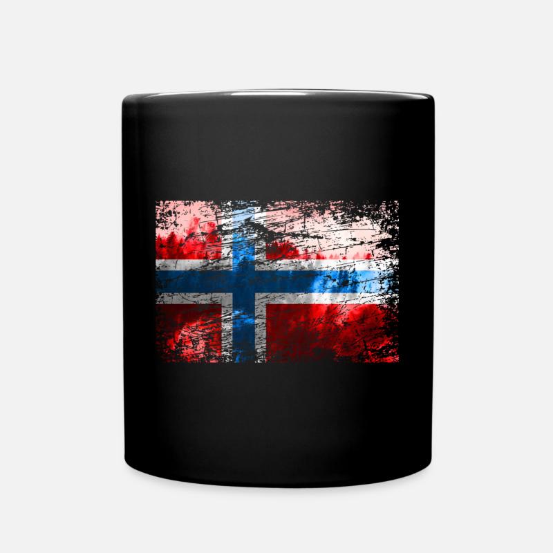 Norwegische Flagge - Tasse einfarbig - Schwarz