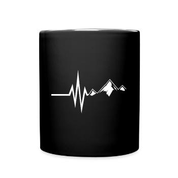 Mon cœur bat pour les montagnes de randonnée des forêts naturelles - Mug uni - noir - Devant