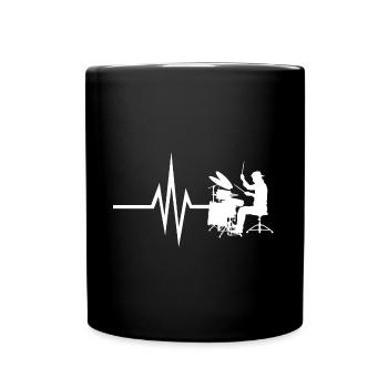 Mon cœur bat pour les percussions - Drum Instrument - Mug uni - noir - Devant