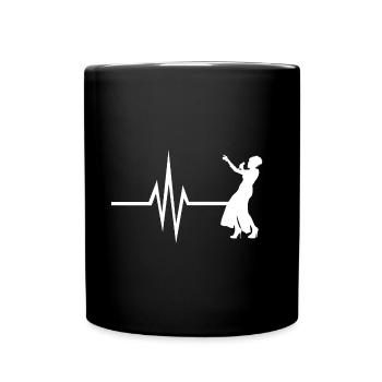 Mein Herz schlägt für Gesang - Musik Singen Mikro - Tasse einfarbig - Schwarz - Vorne