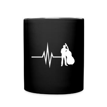 Mon cœur bat pour le double instrument basse basse - Mug uni - noir - Devant