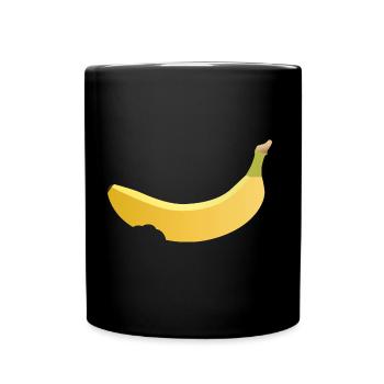 angebissene Banane - Tasse einfarbig - Schwarz - Vorne