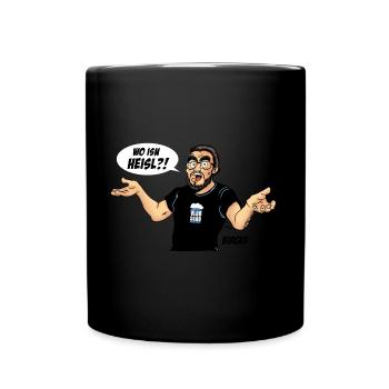 Birger - WO ISN HEISL? - Tasse einfarbig - Schwarz - Vorne
