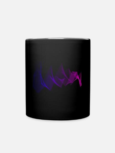 Waves abstract - Full Colour Mug - black