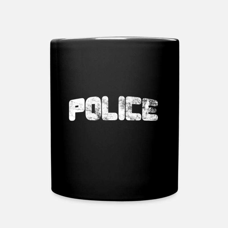 police - Mug uni - noir