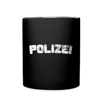Polizei - Tasse einfarbig - Schwarz - Vorne
