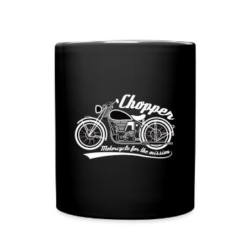 Vélo Chopper - Mug uni - noir - Devant